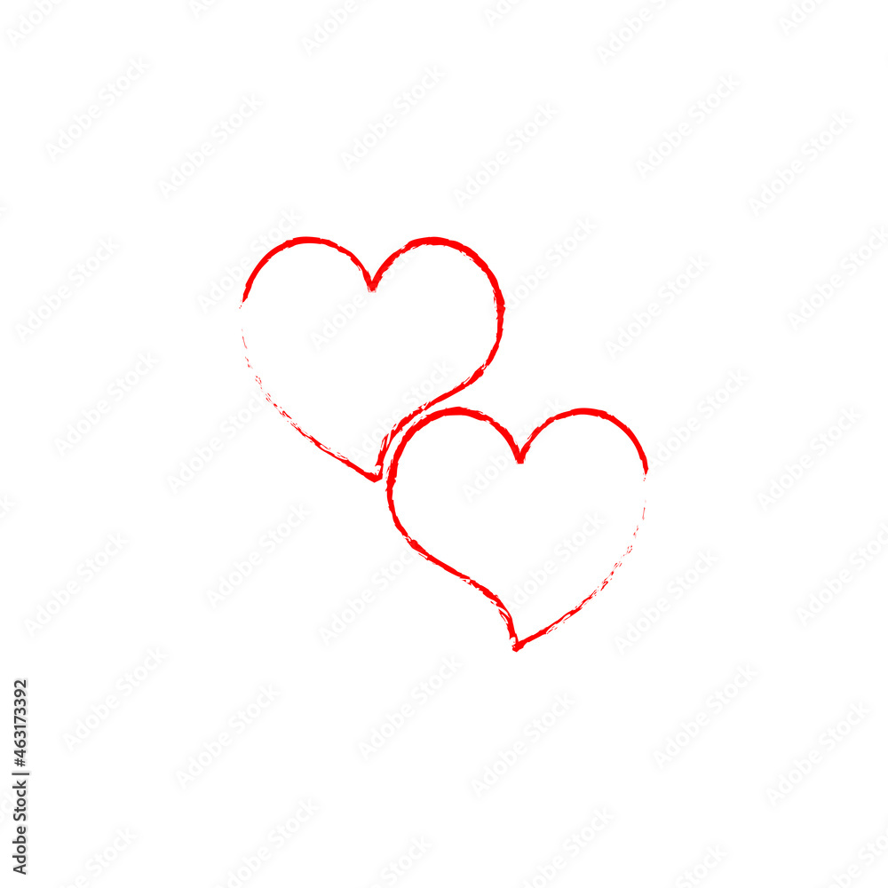 Heart shape vector, sketch illustration can be used for design of valentine, wedding, love theme romantic
