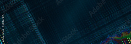 dark abstract digital background: damaged screen matrix with interference of monitor and camera matrices