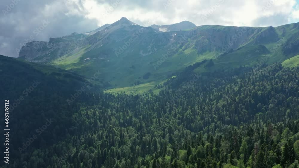 Flying up near Oshten mount at summer, Adygea, Caucasus Mountains, 4k Flying up near Oshten mount at summer, Adygea, Caucasus Mountains, 4k