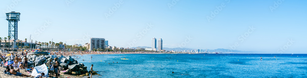 panoramic of beach in Barcelona
