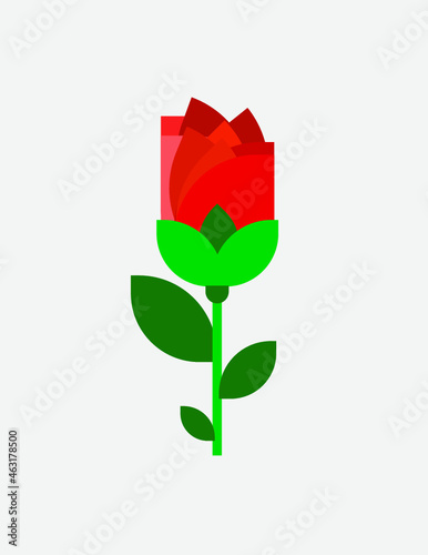 Rosa roja. Flor. Cartoon. Dibujo.