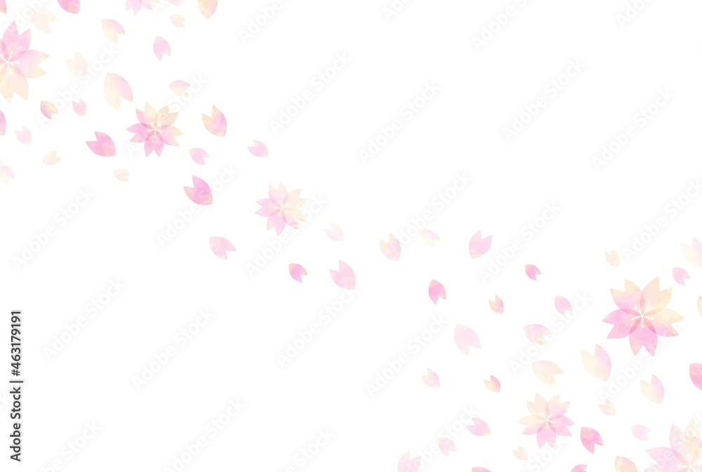 美しい水彩の桜の背景イラスト2