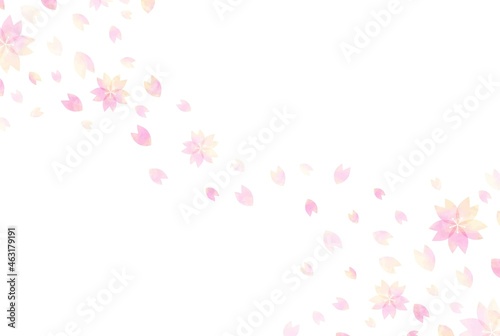 美しい水彩の桜の背景イラスト2 © mitarasi