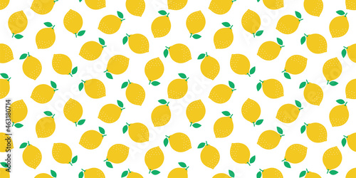 Lemon illustration background. Seamless pattern.Vector. レモンのパターン　背景素材