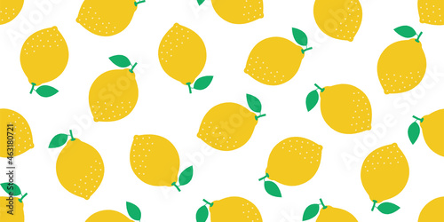 Lemon illustration background. Seamless pattern.Vector. レモンのパターン　背景素材