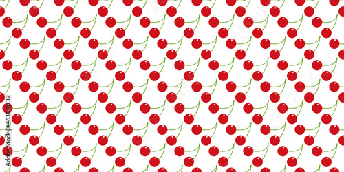 Cherry illustration background. Seamless pattern.Vector. さくらんぼのパターン　背景素材