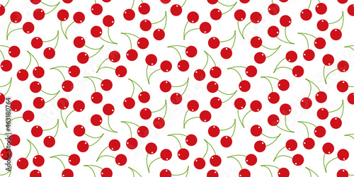 Cherry illustration background. Seamless pattern.Vector. さくらんぼのパターン　背景素材