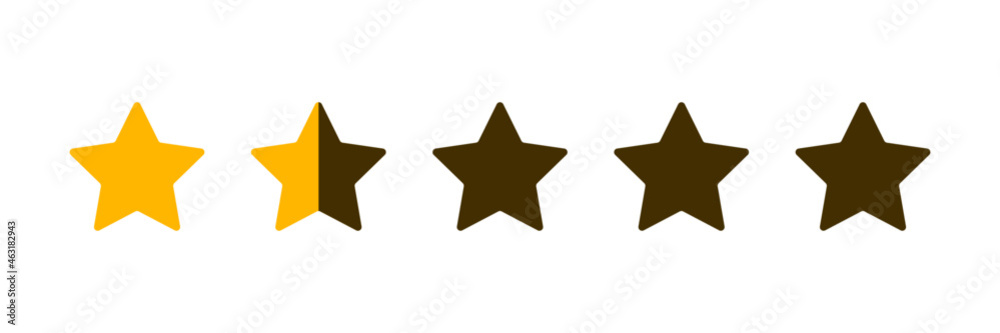 One And A Half Star Rating Illustration Vector One And A Half Star Rating Illustration Vector