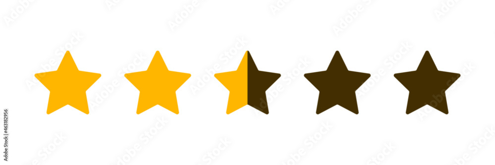 Two And A Half Star Rating Illustration Vector Two And A Half Star Rating Illustration Vector