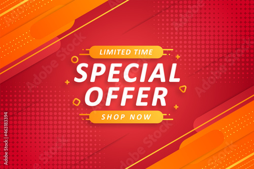 Special offer banner with abstract background