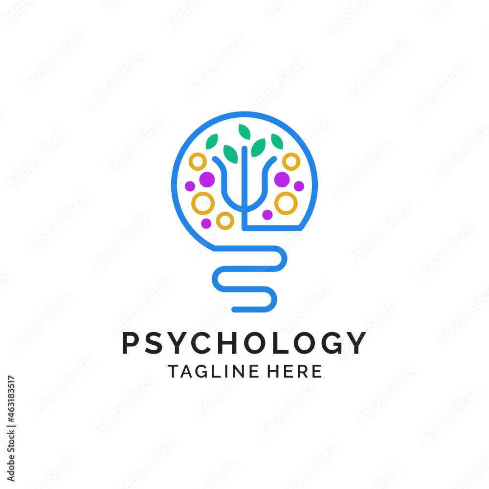 Electric lamp psychology abstract logo design Electric lamp psychology abstract logo design