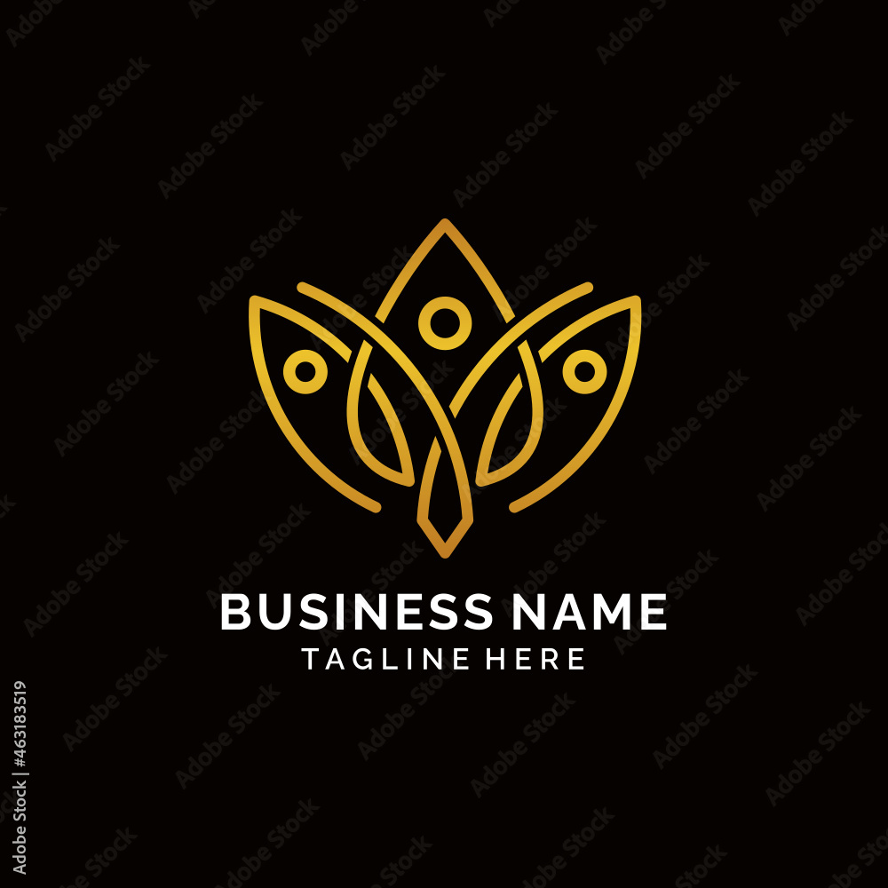 Luxury line art minimalist modern nature logo design Stock Vector