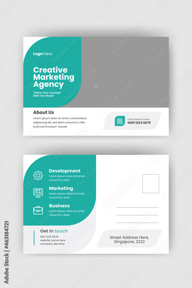 Corporate postcard design template Corporate postcard design template