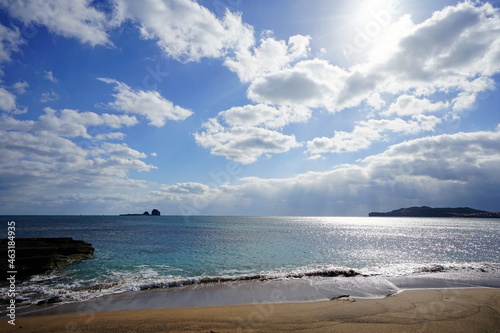 a wonderful seascape with charming clouds