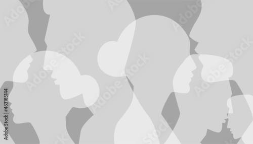 Banner with men and women. Background with people