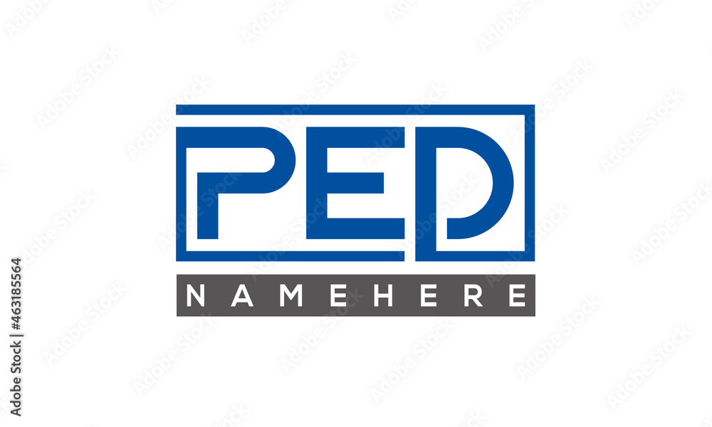 PED creative three letters logo PED creative three letters logo