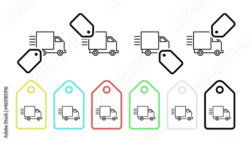 Fast delivery vector icon in tag set illustration for ui and ux, website or mobile application