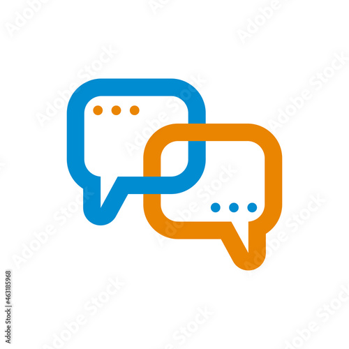 Two connected comment bubbles. Conversation, communication symbol