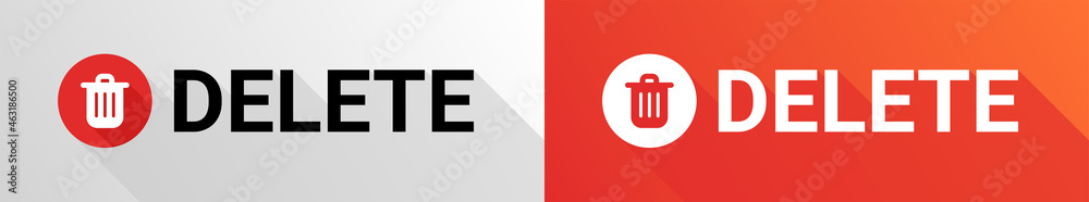 Obraz premium Delete symbol. Bin icon on round button vector illustration.
