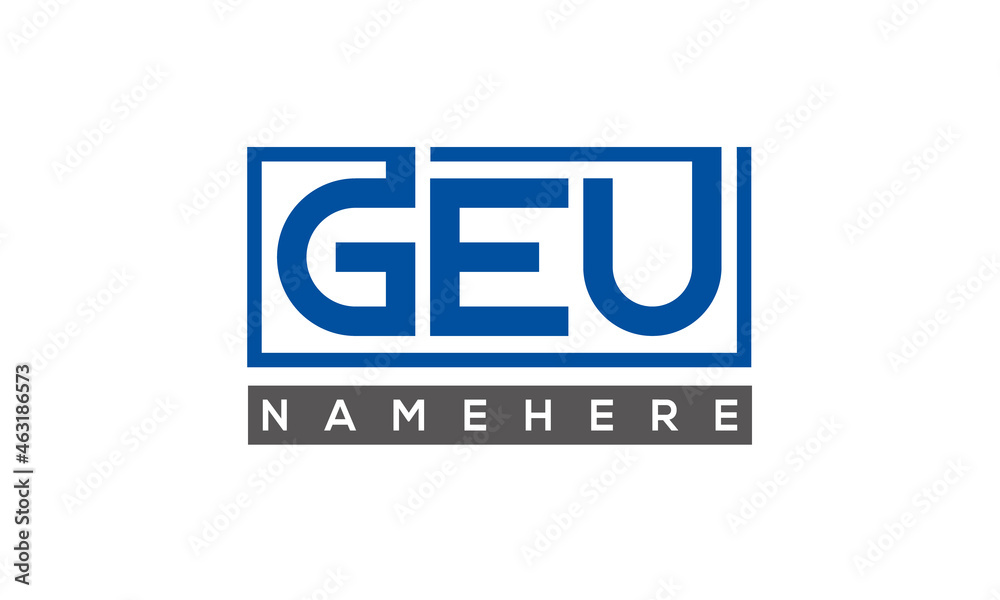 GEU creative three letters logo GEU creative three letters logo