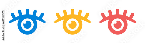Optical eye in color design. Eye icon vector isolated on white background.
