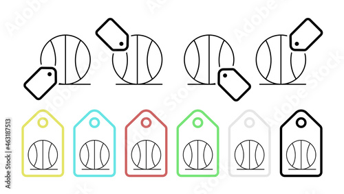 Basketball vector icon in tag set illustration for ui and ux  website or mobile application