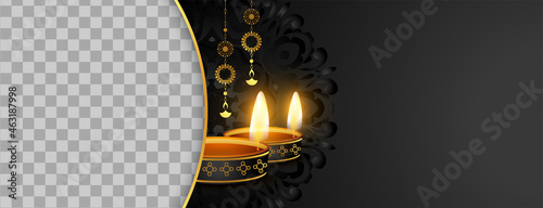 happy diwali premium banner with image space