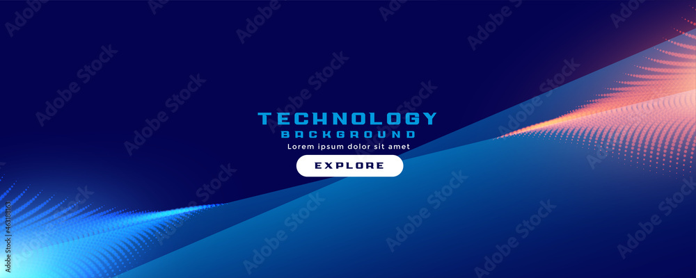 technology banner with particles streak technology banner with particles streak