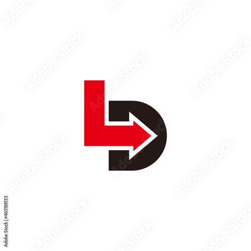 Free Download letter ld enter arrow simple geometric colorful logo vector - GFXLoad