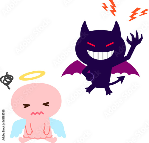 元気な悪魔と弱った天使のキャラクター