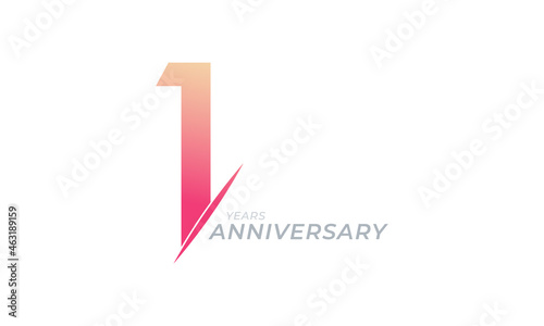 Free Download 1 Year Anniversary Celebration Vector. Happy Anniversary Greeting Celebrates Template Design Illustration - GFXLoad