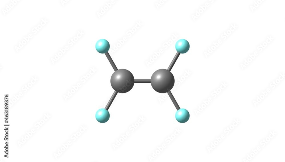 Tetrafluoroethylene molecule rotating video Full HD Tetrafluoroethylene molecule rotating video Full HD