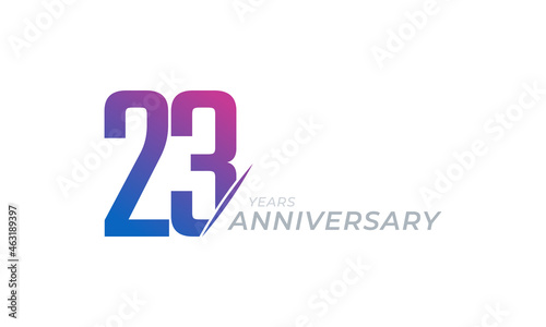 23 Year Anniversary Celebration Vector. Happy Anniversary Greeting Celebrates Template Design Illustration