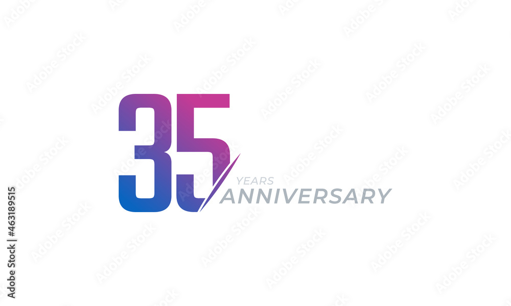 35 Year Anniversary Celebration Vector. Happy Anniversary Greeting Celebrates Template Design Illustration