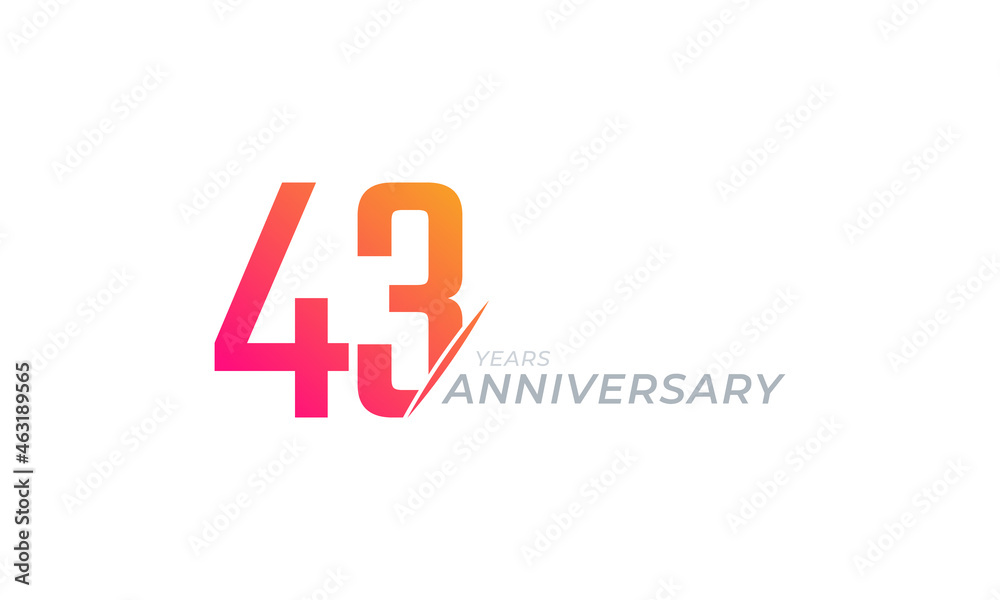 43 Year Anniversary Celebration Vector. Happy Anniversary Greeting Celebrates Template Design Illustration 43 Year Anniversary Celebration Vector. Happy Anniversary Greeting Celebrates Template Design Illustration