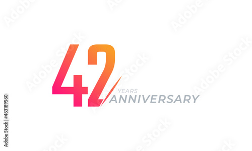 42 Year Anniversary Celebration Vector. Happy Anniversary Greeting Celebrates Template Design Illustration