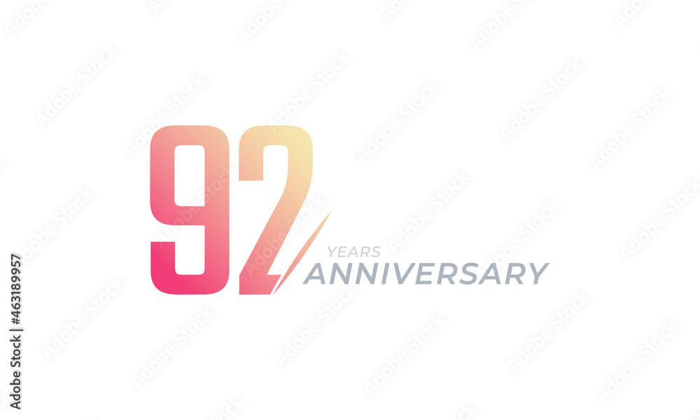 92 Year Anniversary Celebration Vector. Happy Anniversary Greeting Celebrates Template Design Illustration 92 Year Anniversary Celebration Vector. Happy Anniversary Greeting Celebrates Template Design Illustration