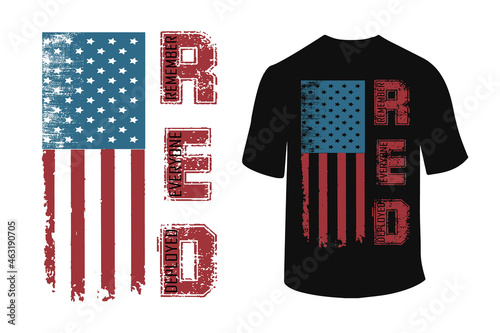 Red Friday T-Shirt Design With Flag