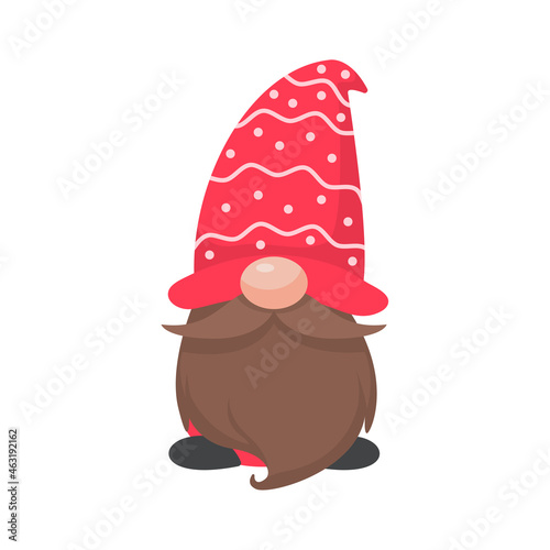 Christmas gnome. A little gnome wearing a red woolen hat. celebrate on christmas