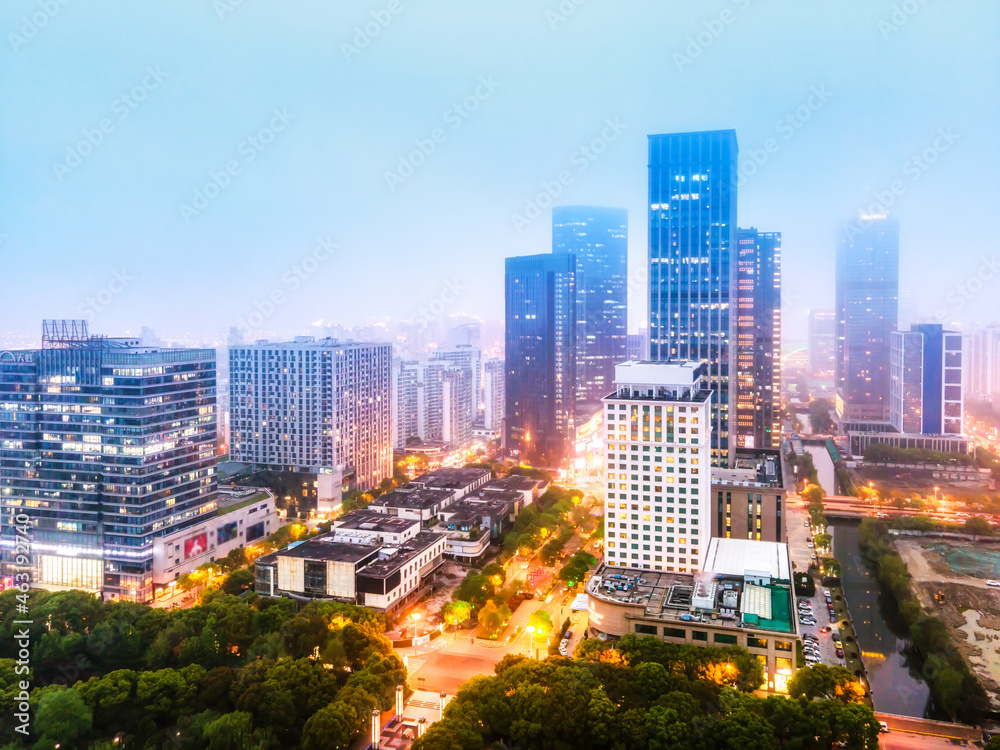 Aerial photography of modern urban architectural landscape of Suzhou