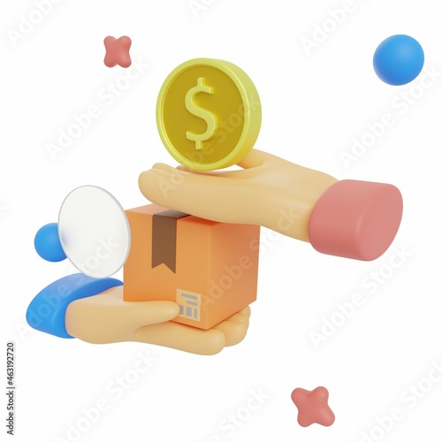 3D Cash on Delivery - Ecommerce Illustration or Icon Pack