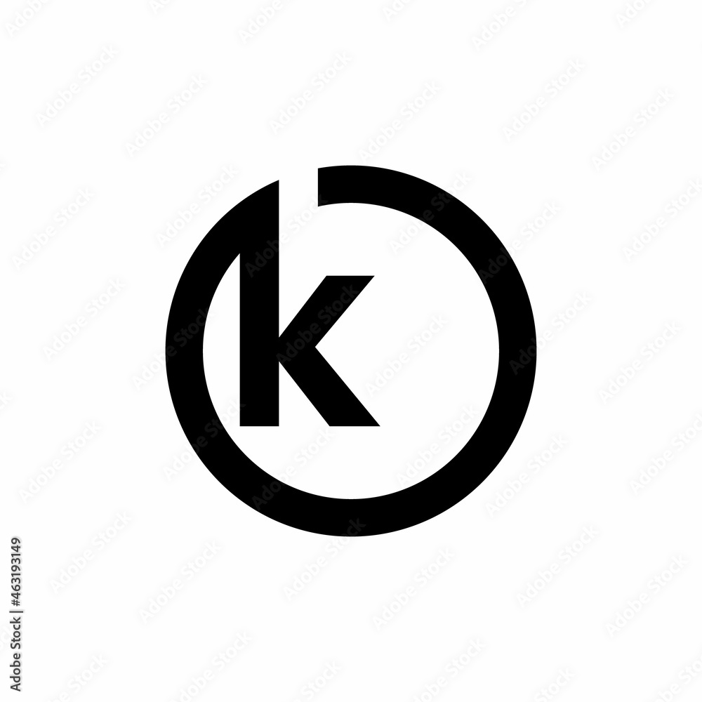 letter k in circle logo design letter k in circle logo design