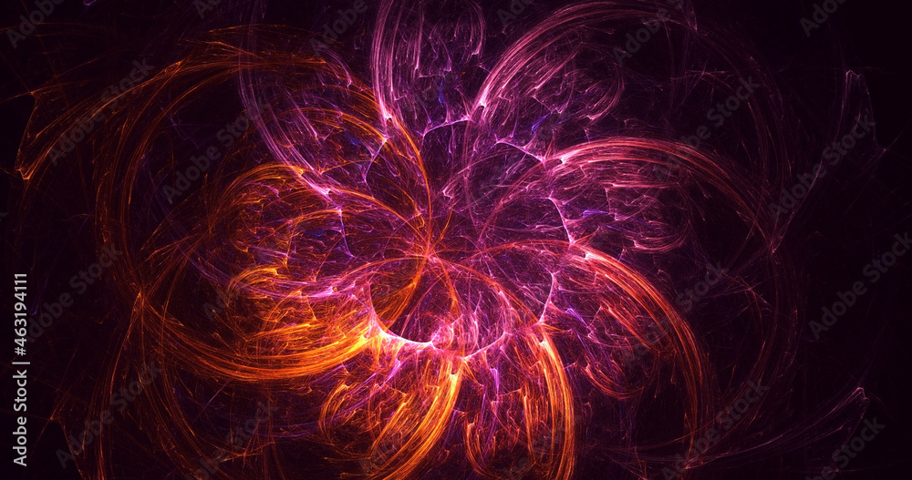 Fototapeta premium 3D rendering abstract multicolor fractal light background