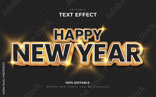 Happy  new year 2022 editable text effects style