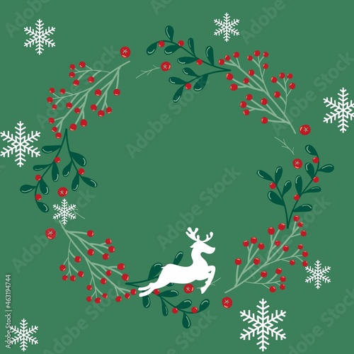 Christmas and New Year  Merry Christmas card Xmas background with winter Illustration