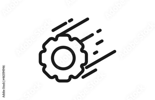 Gear Comet Icon Design Vector