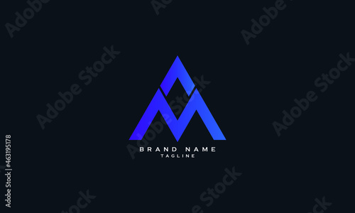 AM, MA, Abstract initial monogram letter alphabet logo design