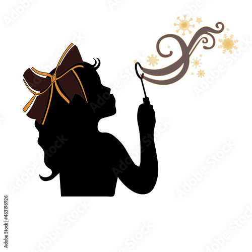 Cheerleader Girl Blowing bubbles