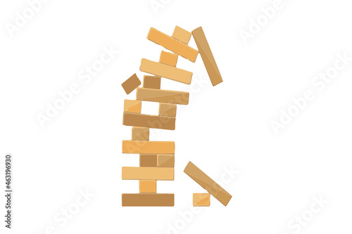 Jenga pieces falling over