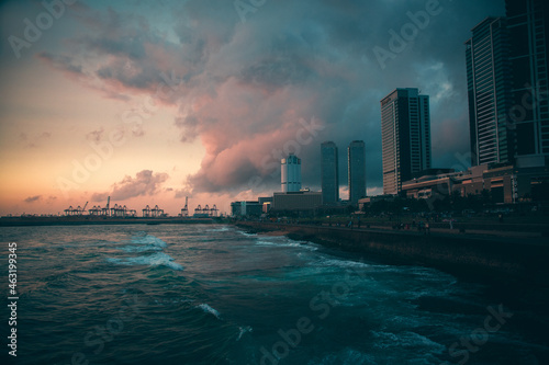 Photography city skyline at dusk